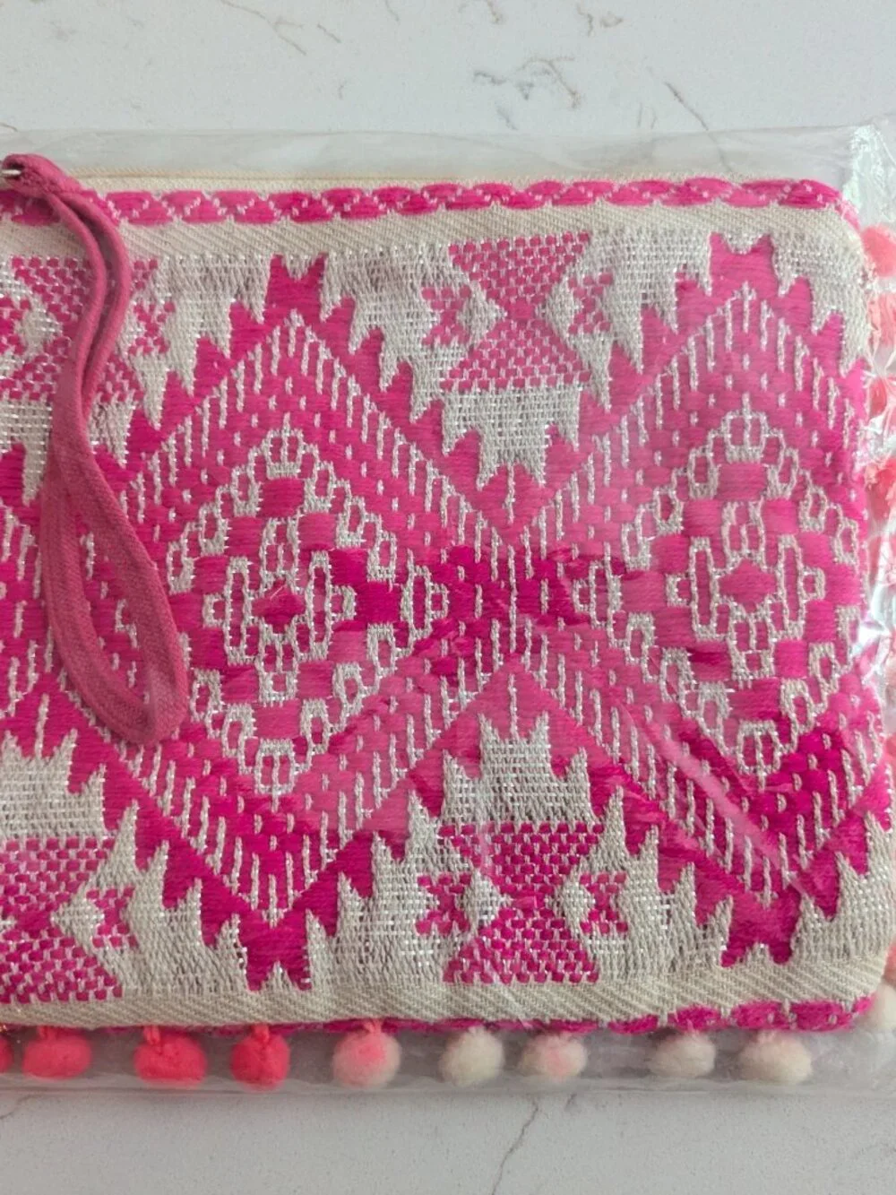 America & Beyond pink wristlet clutch purse